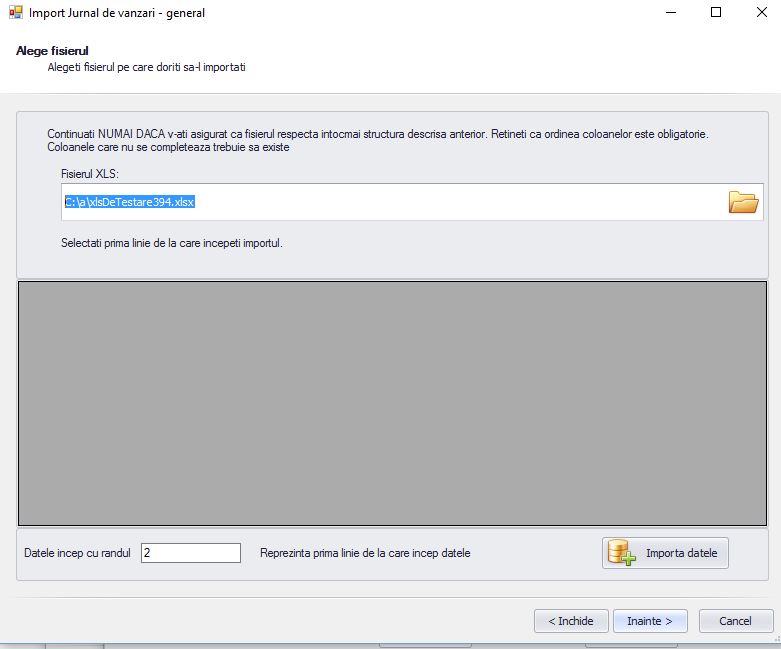 pentru generarea declaratiei 394 alegeti fisierul